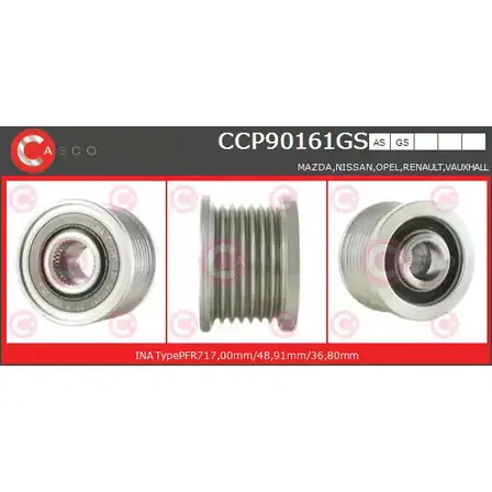 Шкив генератора CASCO 3259176 QZ7 7R1 1NVC1PT CCP90161GS