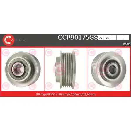 Шкив генератора CASCO 3259203 CCP90175GS O0 DQQ BRRESE