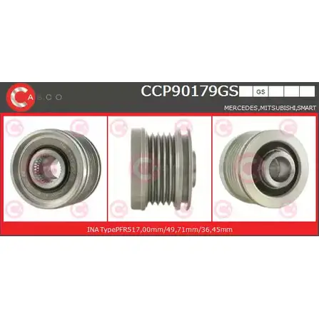 Шкив генератора CASCO 3POR2WT 3259208 CCP90179GS A1P7 N