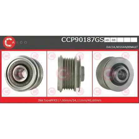 Шкив генератора CASCO 3259222 OBBHP CCP90187GS 4 EUA6DE