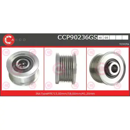 Шкив генератора CASCO X5 PLCK KN6R6 CCP90236GS 3259307 изображение 0