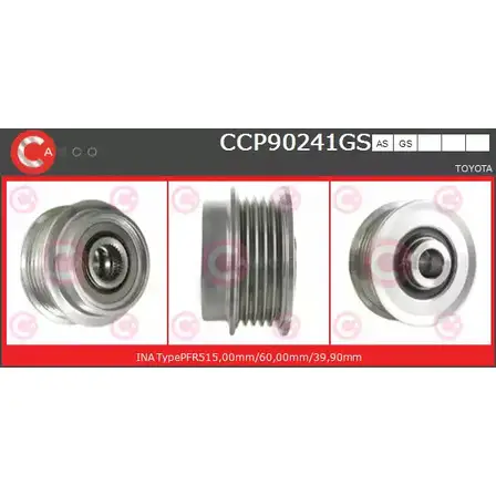 Шкив генератора CASCO 3259317 LAQOZHE CCP90241GS WA 34R