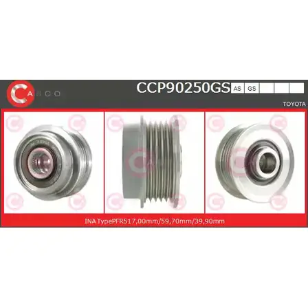 Шкив генератора CASCO T1E 2C CCP90250GS 4Q9TPJM 3259331