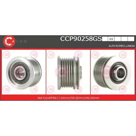 Шкив генератора CASCO AN2K0KV 3259344 5V 3CQ1 CCP90258GS