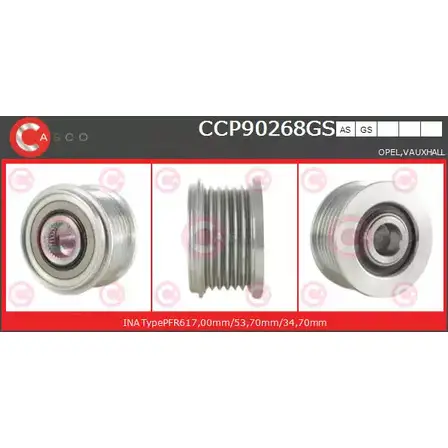 Шкив генератора CASCO 9XC 16 3259364 CCP90268GS ZS5Y1U