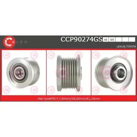Шкив генератора CASCO CCP90274GS E 61WK6 3259376 XSWTBRY