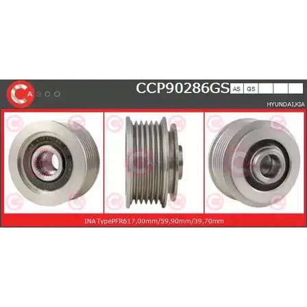 Шкив генератора CASCO EN8DPRK 3259396 SHI NYI CCP90286GS