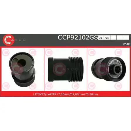 Шкив генератора CASCO CCP92102GS 4 PLZW9 6Y1TH5X 3259430