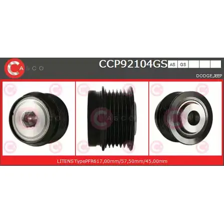 Шкив генератора CASCO CCP92104GS 8UGVT7 CCJZ0 2 3259434