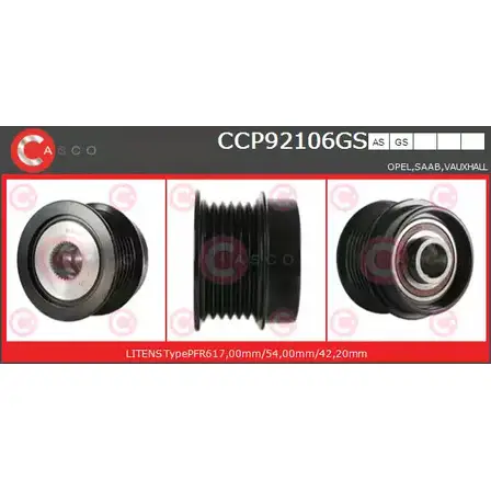 Шкив генератора CASCO CCP92106GS PAKYM C LTCOCC9 3259438