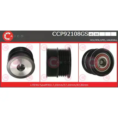 Шкив генератора CASCO 3259442 3 IGIJVN CCP92108GS 1U8O0