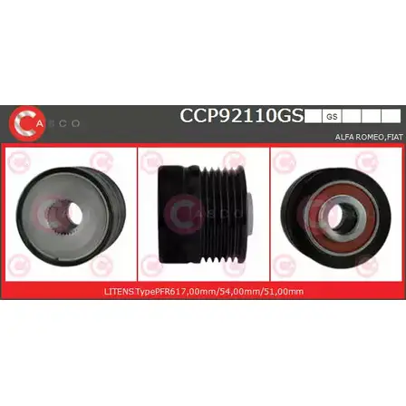 Шкив генератора CASCO KSP60 XY55 LT 3259445 CCP92110GS
