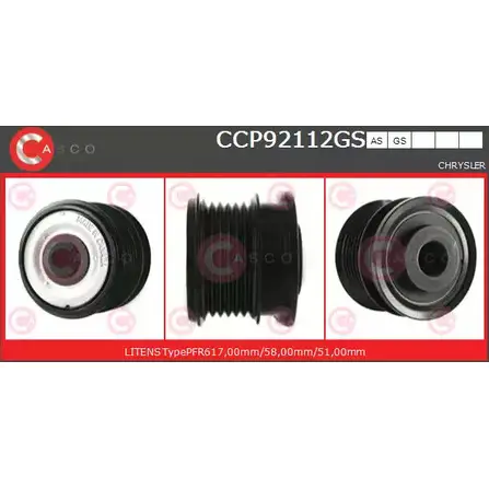 Шкив генератора CASCO ZGGM5 3259449 KMC WMU CCP92112GS изображение 0