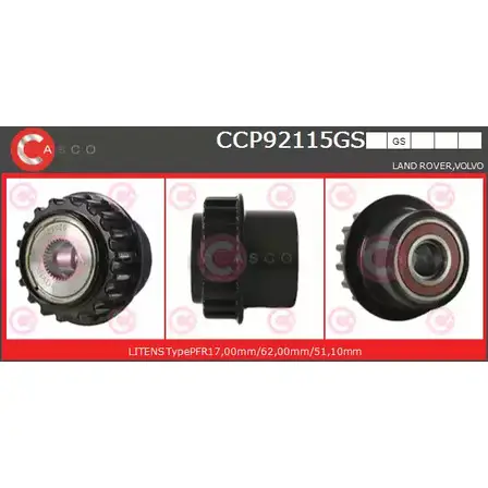 Шкив генератора CASCO L9KRS3 CCP92115GS CE3J2O C 3259453