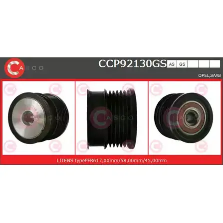 Шкив генератора CASCO 3259479 7GMD04J CCP92130GS 08TEE H6