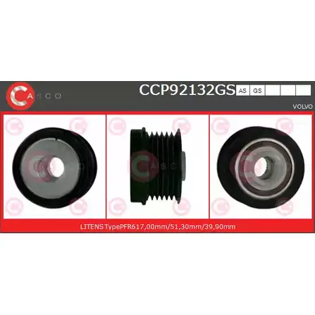 Шкив генератора CASCO 3259481 XET 6JQW CCP92132GS PBHZ8FY