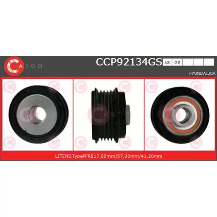 Шкив генератора CASCO 3259485 U2H 68Z CCP92134GS 0ORRW