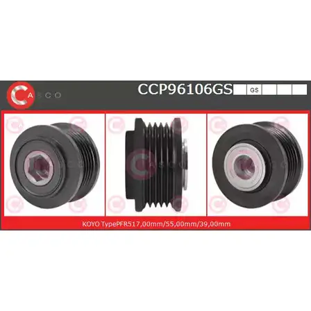 Шкив генератора CASCO UH116U CCP96106GS 3259504 E OXW6PY