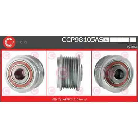 Шкив генератора CASCO 3259537 CCP98105AS 55K2IBB NGD J9NL