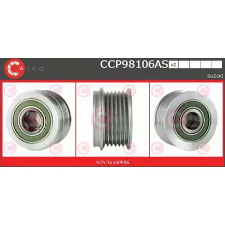 Шкив генератора CASCO 3259538 CCP98106AS 3Y86SVR A W8WTP