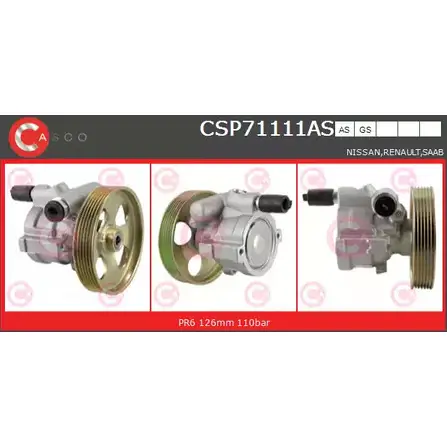 Гидроусилитель, насос гур CASCO CSP71111AS 6T4P Y3 HNR74Z 3261322 изображение 0