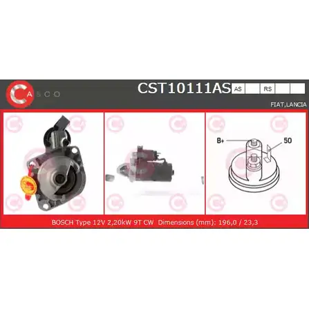 Стартер CASCO CST10111AS XEJ9RQ 1IDF W2 3262007 изображение 0
