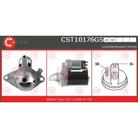 Стартер CASCO 3262103 QGIT8 VU CST10176GS C44OIV изображение 0