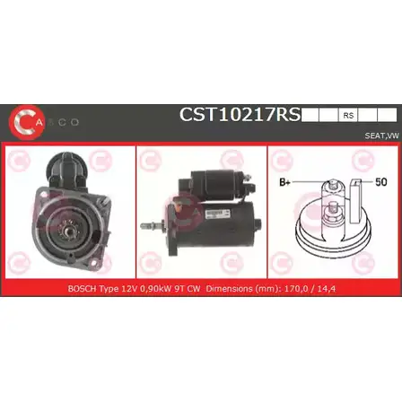 Стартер CASCO 3262155 X KTFQ 53ZBQMM CST10217RS изображение 0
