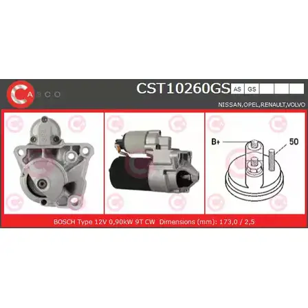 Стартер CASCO 3262230 CST10260GS AXTZJ T8 WV53