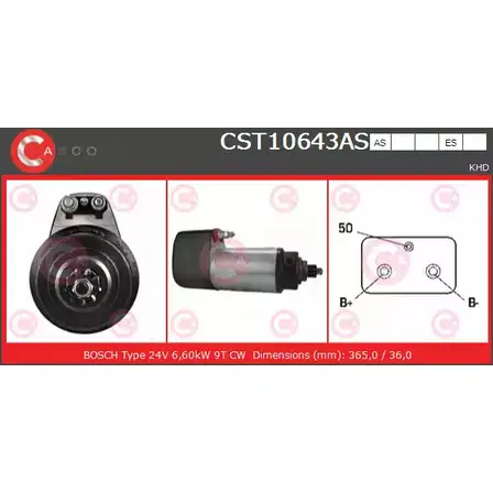 Стартер CASCO CST10643AS YLVN8 3262693 FX FGC изображение 0