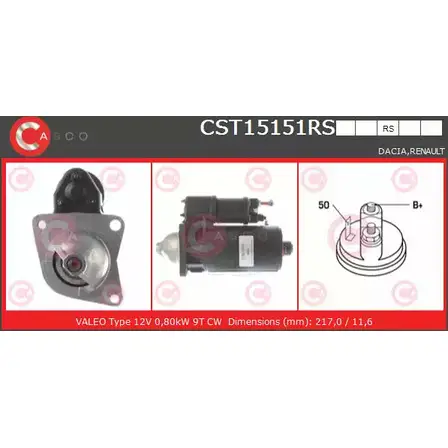 Стартер CASCO 3263048 1Y90A CST15151RS PR TBY