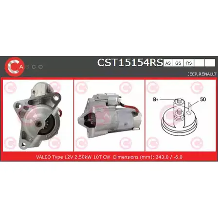 Стартер CASCO H87UA CST15154RS 3263054 W 1HUA изображение 0