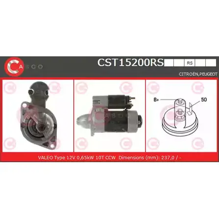 Стартер CASCO 3263120 YL9QQUO 1 W8RMAL CST15200RS