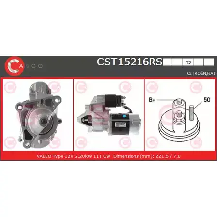 Стартер CASCO RHT1P4I P KBL1 CST15216RS 3263144 изображение 0