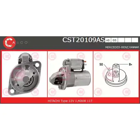 Стартер CASCO 5WZ 5S5 3263244 WS75SG CST20109AS изображение 0