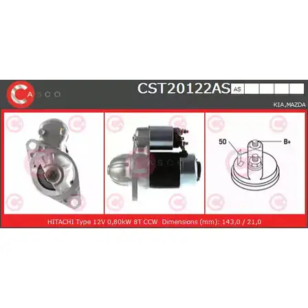 Стартер CASCO P33OG1Y 3263264 CST20122AS E2U 5B изображение 0