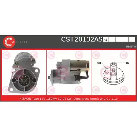 Стартер CASCO CST20132AS 8RWU X9 D262M 3263276 изображение 0