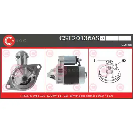Стартер CASCO TNFBRZ 3263281 TTAD 6B0 CST20136AS изображение 0
