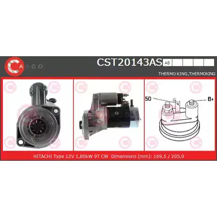Стартер CASCO MZGOK 891K AN5 CST20143AS 3263291 изображение 0