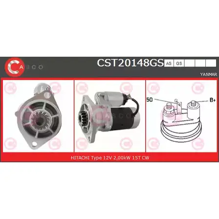 Стартер CASCO 3263295 CST20148GS D76 8WI QV131 изображение 0