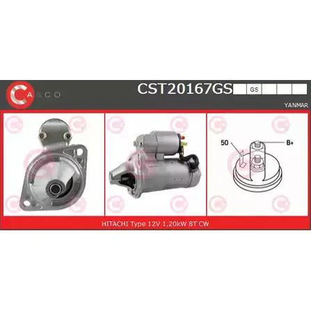 Стартер CASCO CST20167GS Y QA70KR 00AO2 3263322 изображение 0