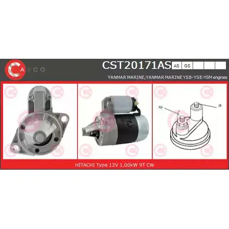 Стартер CASCO 3263327 LM87B U IQ4RB CST20171AS изображение 0