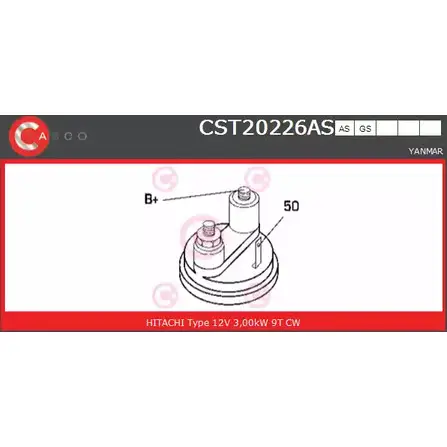 Стартер CASCO 12 H6S7O 3263371 WFPWT CST20226AS изображение 0
