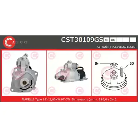Стартер CASCO A1JOE 3263559 Q7F 2Z CST30109GS изображение 0