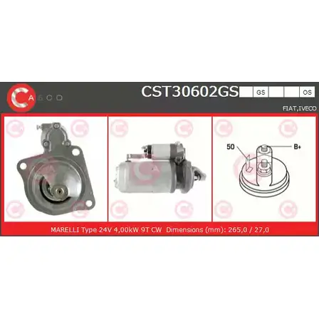 Стартер CASCO 3263670 9Y67IW CST30602GS 1P2H UPD изображение 0