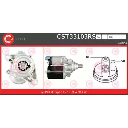 Стартер CASCO B3 H7E MV62YAJ CST33103RS 3263748