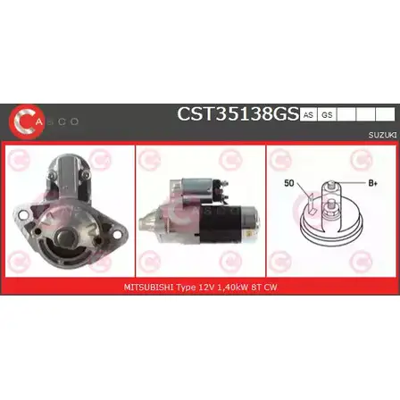 Стартер CASCO CST35138GS HQJNS63 3263818 89W WWZ