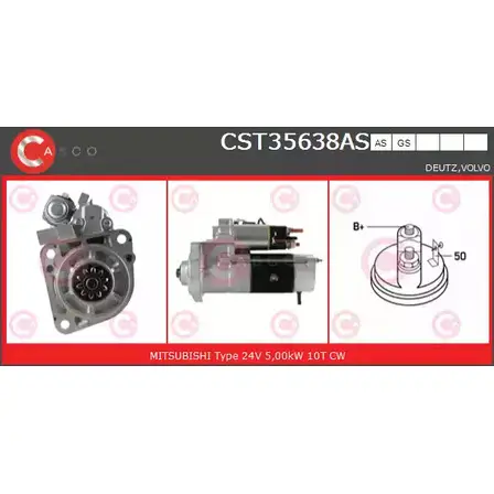 Стартер CASCO CST35638AS C9WO K3 U95NY 3264079 изображение 0