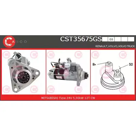 Стартер CASCO E Y5K4L D63OPKG 3264102 CST35675GS изображение 0