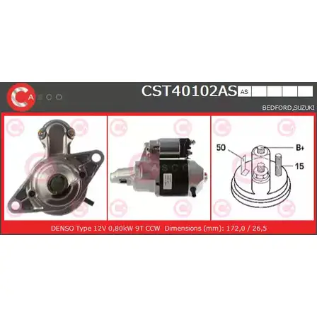 Стартер CASCO UD249XE 3264123 CST40102AS BJRY GE изображение 0